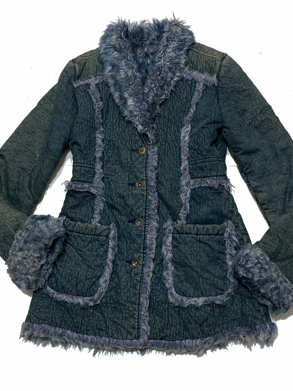 blanc noir denim coat faux interior